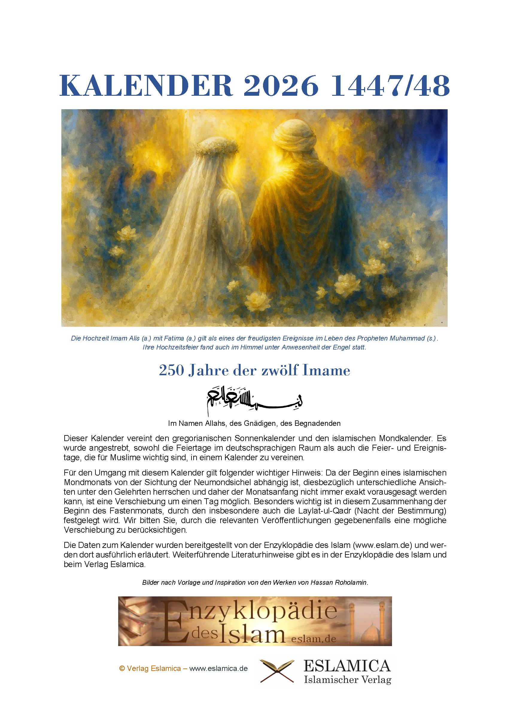 Islamischer Kalender 2026 (1447/48)